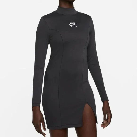 Nike | Dresses | Nike Womens Nsw Air Longsleeve Dress Dd54450 Blackcharcoal  New With Tags | Poshmark
